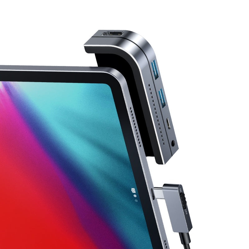 Baseus Bend Angle No.7, Type-C HUB for iPad & MacBook Pro - Space Gray - smartzonekw