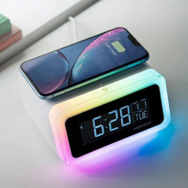 Momax Q. Clock 2 Digital Clock with Wireless Charger QC2UKW - smartzonekw