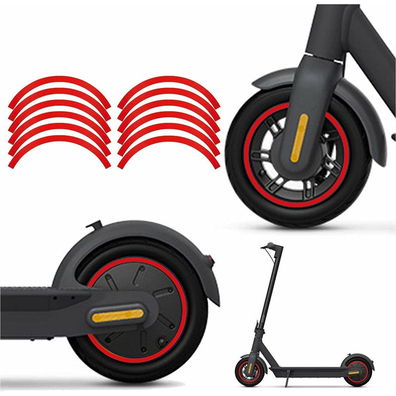 Safety Reflective Styling Stickers for Xiaomi Scooters Wheel 8.5 inches - Red (M-59C-R) - smartzonekw