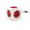 Allocacoc PowerCube Extended Universal UK 5x Plug 3m - Red-smartzonekw
