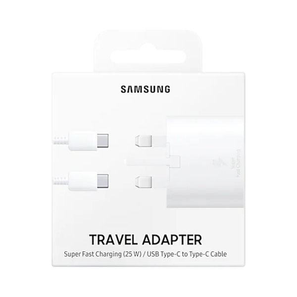 Samsung 25W Travel Adapter with USB-C to USB-C , White (EP-TA800XWEGAE) - Smartzonekw