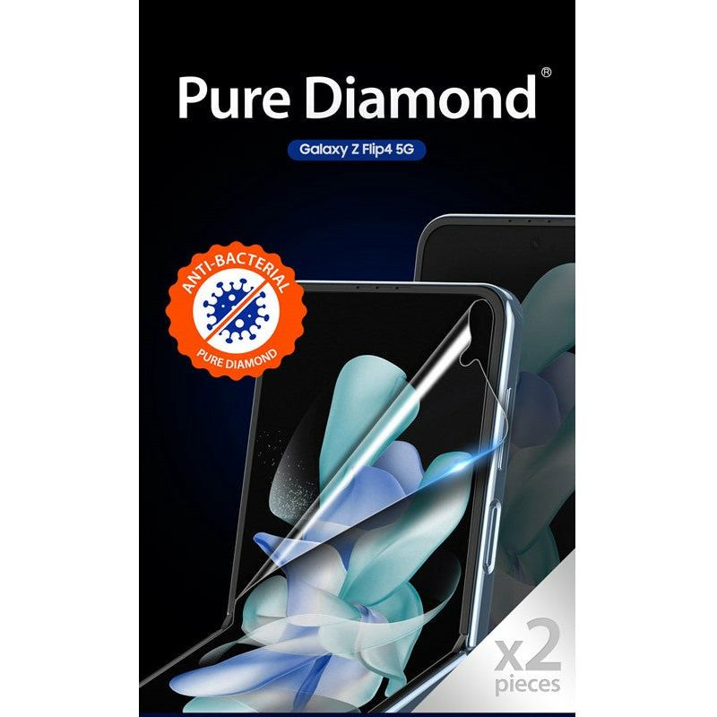 Araree Pure Diamond Inside Screen Protector Eup Film Anti Bacterial For Z Flip 4  Clear (2 Pcs)-smartzonekw