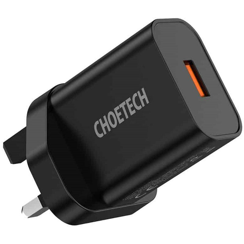 CHOETECH Choetech 18W USB-A Charge + AC Cable - Black (Q5003-BK)-smartzonekw