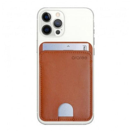 Araree Stick Pocket Genuine Leather Universal Card Holder-smartzonekw
