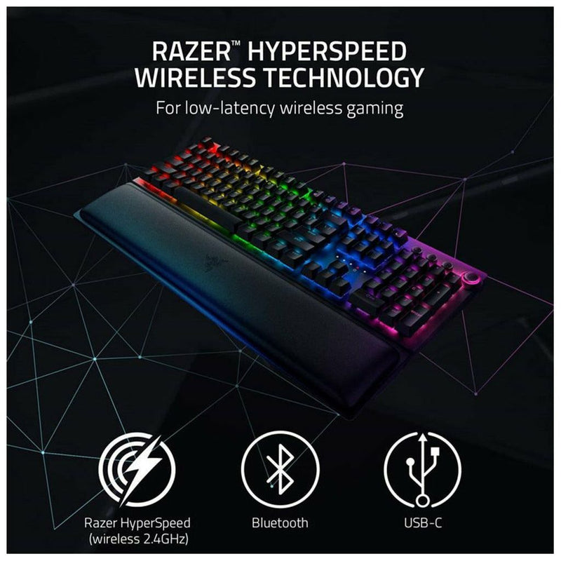 Razer BlackWidow V3 Pro Wireless Mechanical Gaming Keyboard Chroma RGB Lighting (Green Switch)-smartzonekw