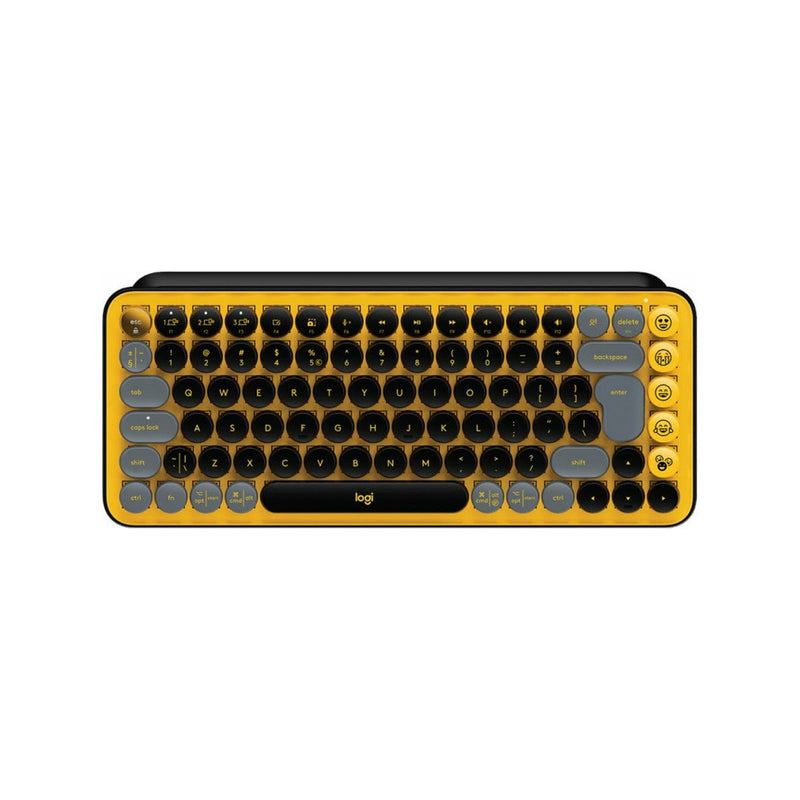 Logitech POP Keys Wireless Mechanical Emoji Keyboard, English- Blast Yellow-smartzonekw