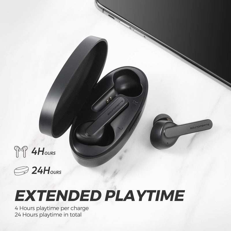SoundPeats TrueCapsule, Stereo Sound, Smart Touch,IPX5, 24 Hours Playtime - Black - smartzonekw