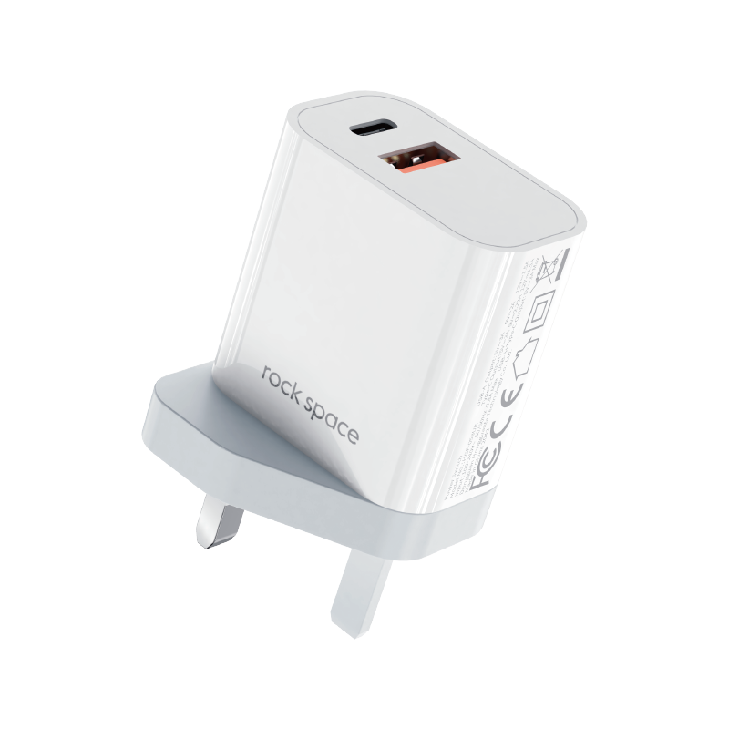 Rock Space T43 Dual Port A+C PD 20W Travel Charger-smartzonekw