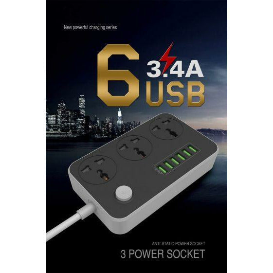 LDNIO SC3604 6USB 3Power- Socket Automax 3.04A - 2 Pcs - Smartzonekw