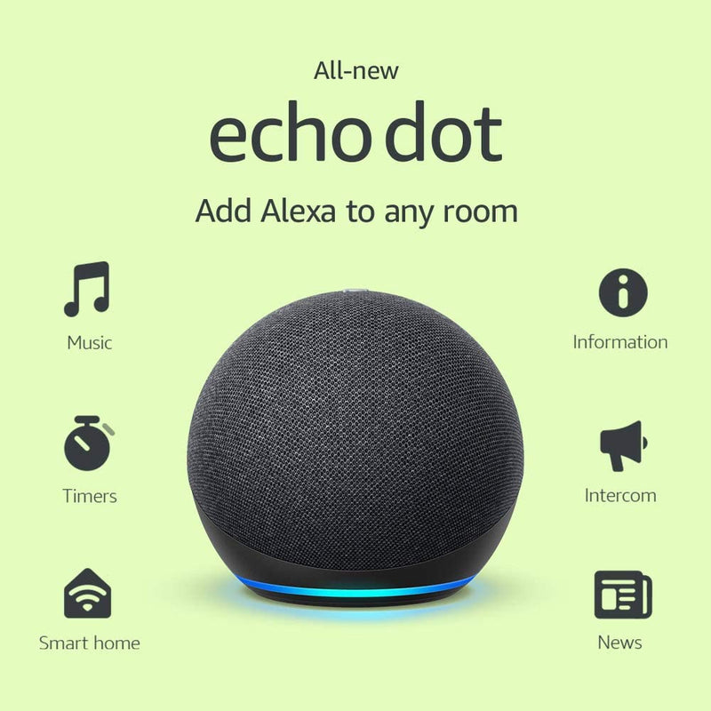 New  Echo Dot (3rd Gen) Smart Speaker with Alexa Charcoal