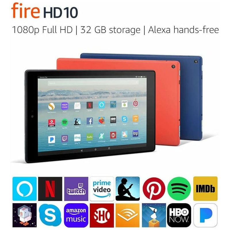 Amazon Fire HD10 32GB Tablet, 10.1-inch Full HD Display - Black - smartzonekw
