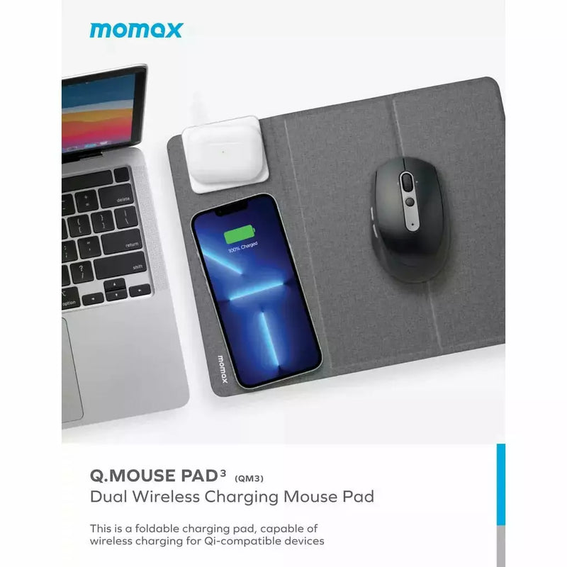 Momax Q.Mouse Pad 3 2-in-1 Wireless Charging Mouse Pad-smartzonekw