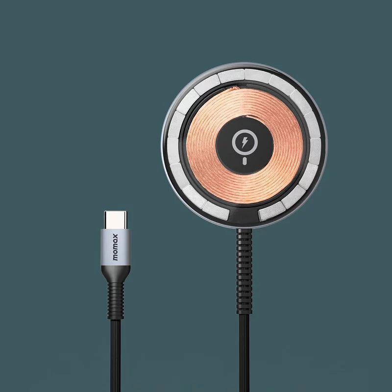 Momax Q.Mag Magnetic Wireless Charger - Gray (UD21E)-smartzonekw
