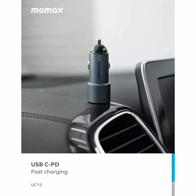 momax-38w-dual-port-car-charger-gray-(uc15e)-smartzonekw