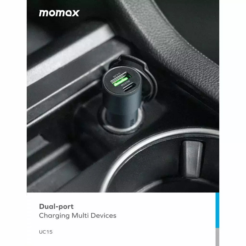 momax-38w-dual-port-car-charger-gray-(uc15e)-smartzonekw