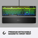 SteelSeries Apex 5 Hybrid Mechanical Gaming Keyboard – Per-Key RGB Illumination – Aircraft Grade Aluminum Alloy Frame – OLED Smart Display (Hybrid Blue Switch) - smartzonekw