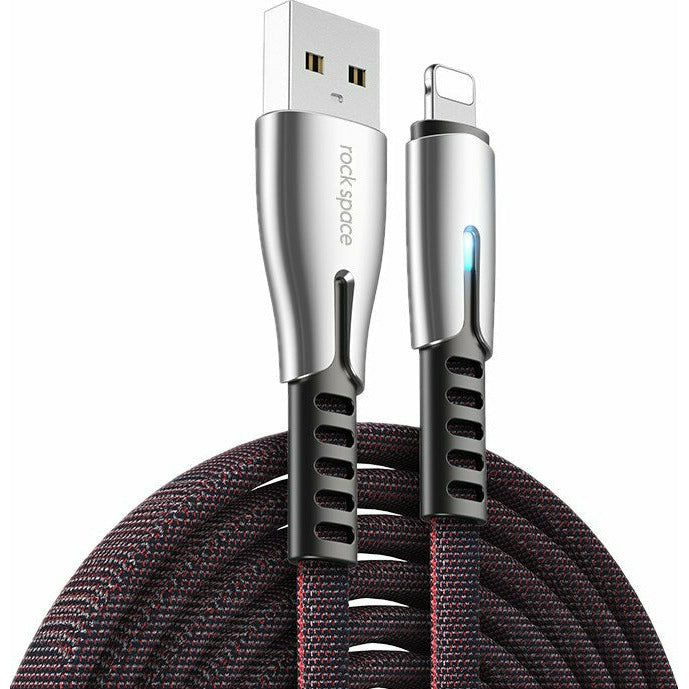 Kuwait Rock Space M2 Zn-alloy Lightning Fast Charge & Sync Cable-smartzonekw