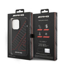 AMG Liquid Silicone Case - Checkered Flag Pattern, Bumper Protection iPhone 14 Pro Max- Black/Red-smartzonekw