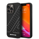 AMG Liquid Silicone Case - Checkered Flag Pattern, Bumper Protection iPhone 14 Pro Max - Black/White-smartzonekw