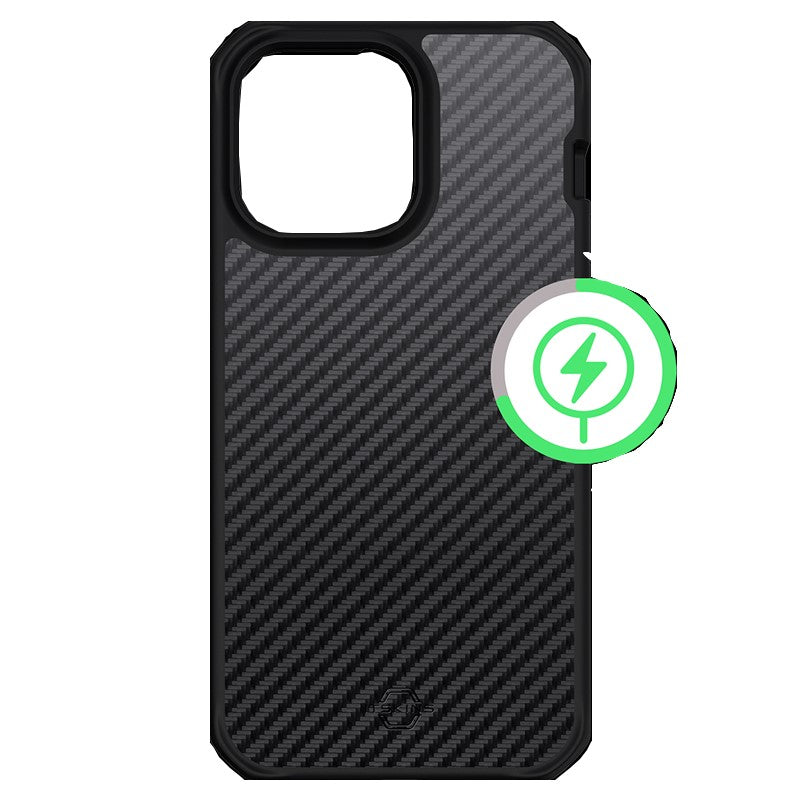 Itskins Ballistic Carbon Case Compatible with Magsafe for iPhone 14 Pro Max ( 6.7) - Black1-smartzonekw