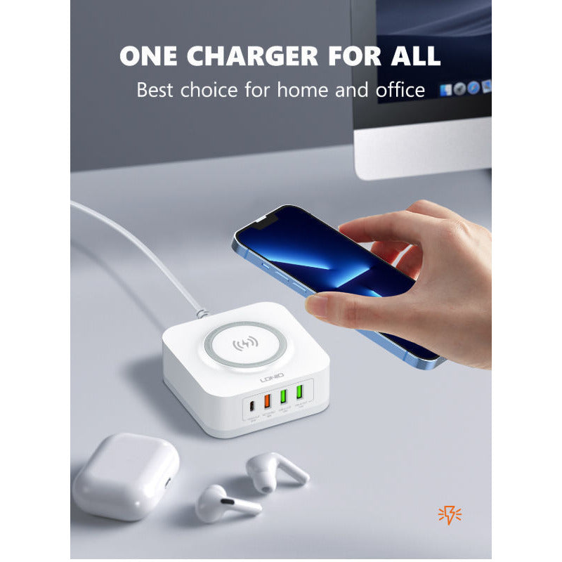LDNIO AW004 32W Wireless Desktop Home Adapter PD+QC Fast Charging-smartzonekw