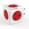 Allocacoc PowerCube Original 5 Way Power Socket UK Plug - Red-smartzonekw