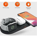 Porodo 4 in 1 Slim Charging Station 7.5W/10W for iPhone /Apple Watch/ AirPods - Black - smartzonekw