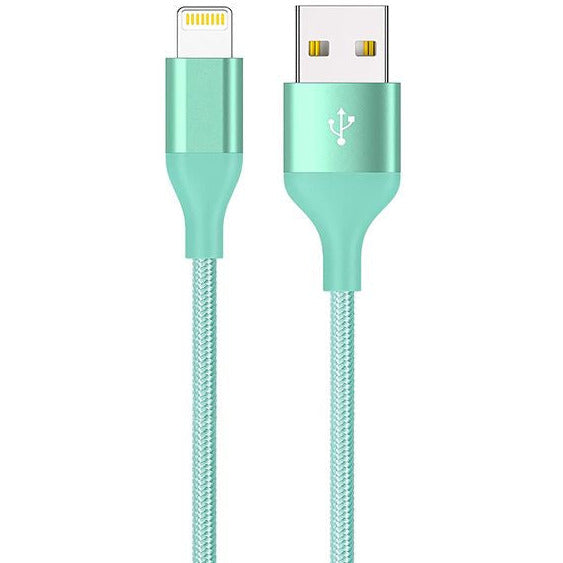 iWalk Braided 1.8 Meter Lightning to USB MFI Cable for iPhone - Mint-smartzonekw