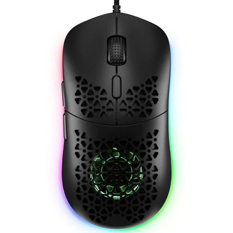 ONIKUMA CW911 Wired Gaming Mouse Hollow Honeycomb Shell 8-Button Macro Programming Adjustable 1200-7200DPI RGB Backlit Optical Mice-smartzonekw