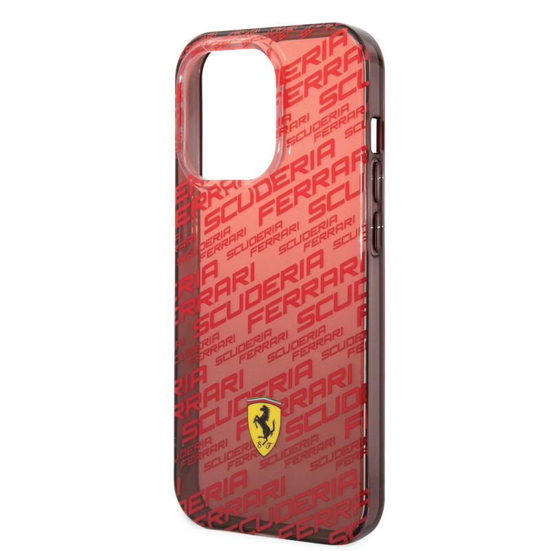 Ferrari Gradient PC/TPU Case with Allover Scuderia & Dyed Bumper for iPhone 14 Pro Max-smartzonekw