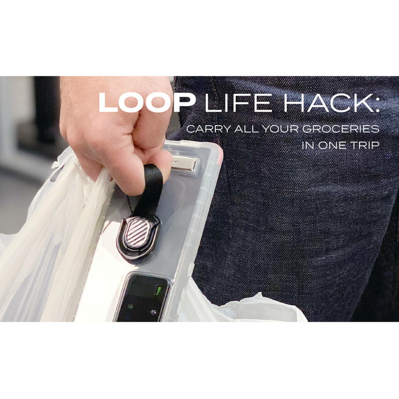 GHOSTEK Loop Magnetic Finger Holder Strap with Stand - Carbon Black-smartzonekw