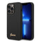 Guess Liquid Silicone Case with PC Camera Outline & Script Metal Logo  for iPhone 14 Pro - Black-smartzonekw