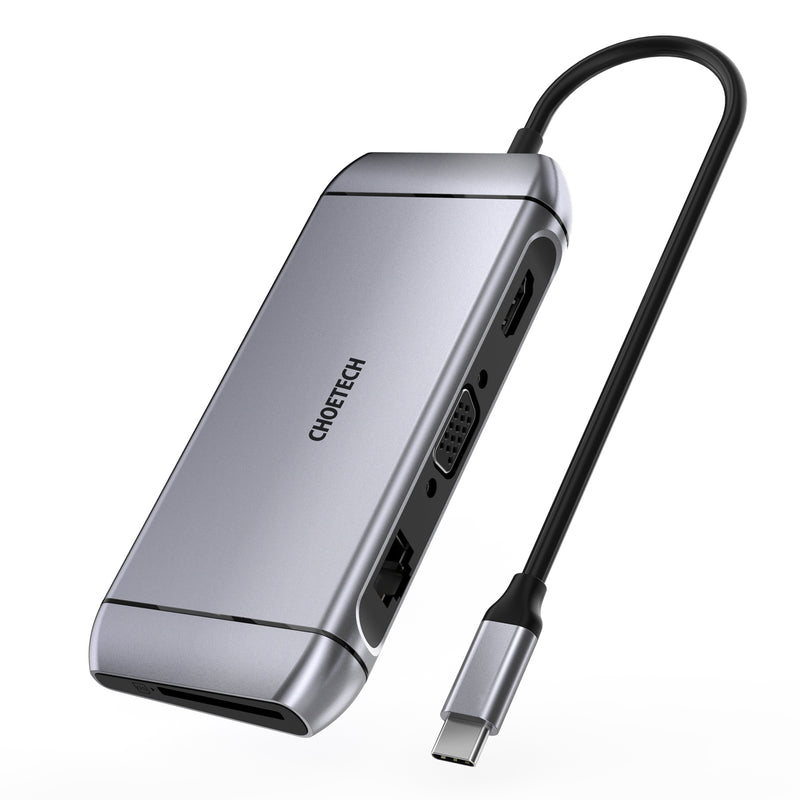 Choetech 9 in 1 USB C HUB - Silver (HUB-M15) - smartzonekw