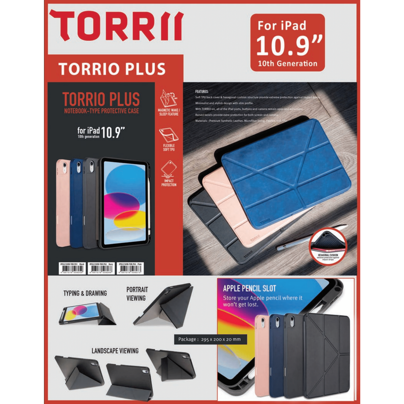 Torrii TORRIO Plus Wallet Case for iPad 10.9" (10th Gen. 2022)-smartzonekw