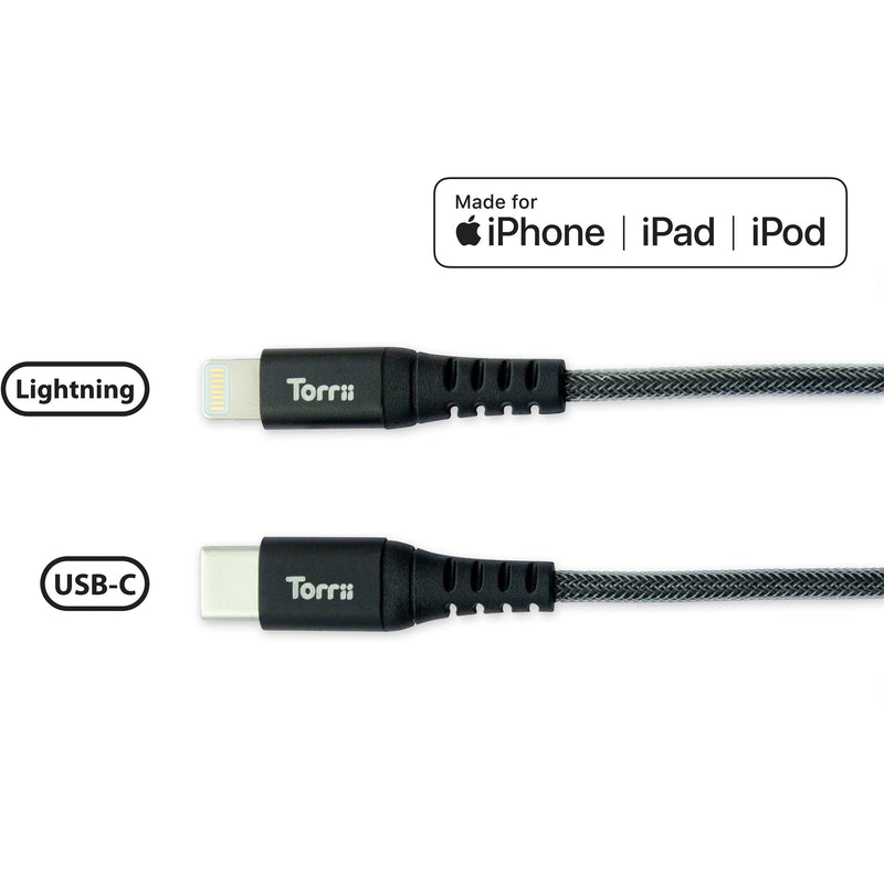 Torrii Kevable Type-C To MFI Lightning Cable - Black-smartzonekw