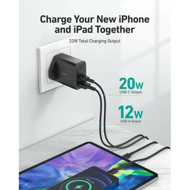 Aukey PA-F3S 32W Swift Series PD USB C Wall Charger - Smartzonekw