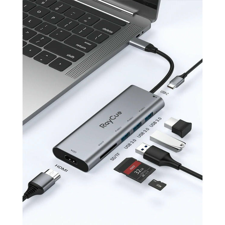 Kuwait RayCue ExpandPro Pime 7-in-1 USB-C Hub for Laptops & Tablets with USB-C Port-smartzonekw