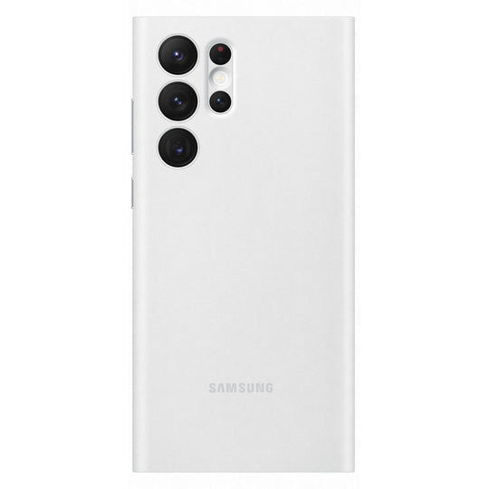 Original Samsung Galaxy S22 Ultra Smart Clear View Cover - White (EF-ZS908CWEGWW)-smartzonekw