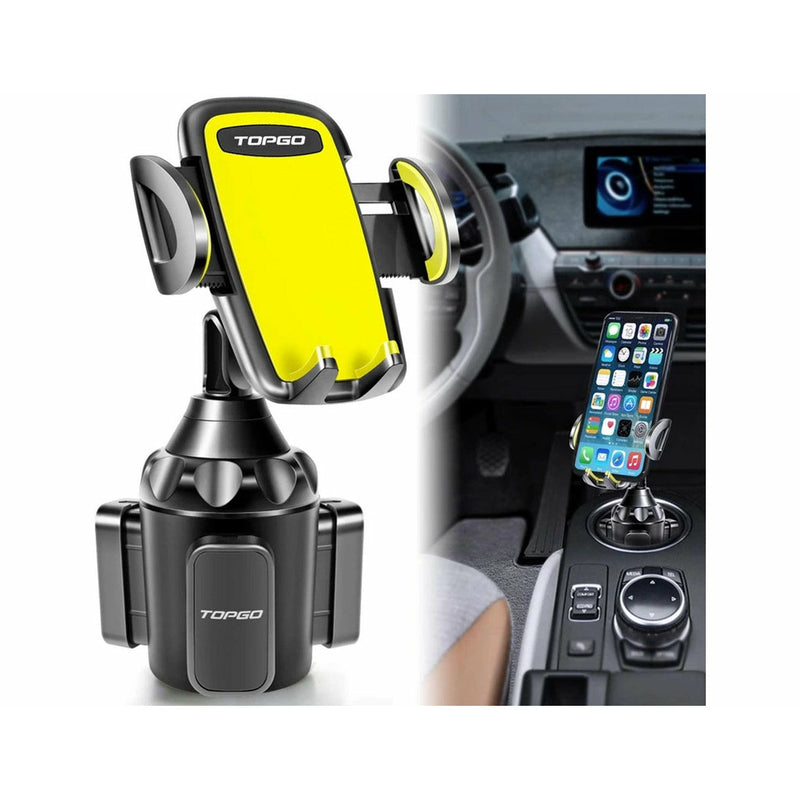 Topgo 360 Degree Car Cup Holder Phone Mount - Black-smartzonekw