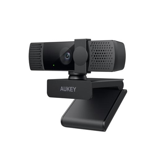 Aukey PC-LM7 Webcam With Privacy Cover 1080P Full HD With Dual Noise-Reducing Mic For Online Meeting & Streaming - smartzonekw