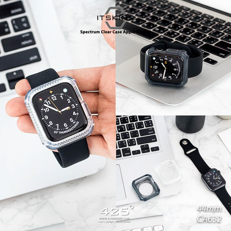 Itskins Spectrum Clear Drop Protecttion Cover for apple watch 44MM, 2-Pcs Pack - smartzonekw