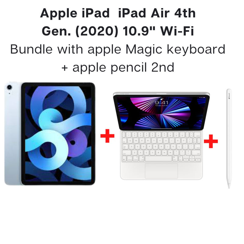 Apple iPad Air 4th Gen. (2020) 10.9"  Wi-Fi , 64GB Sky Blue + Apple Magic Keyboard Eng/Arabic + Apple Pencil 2-smartzonekw