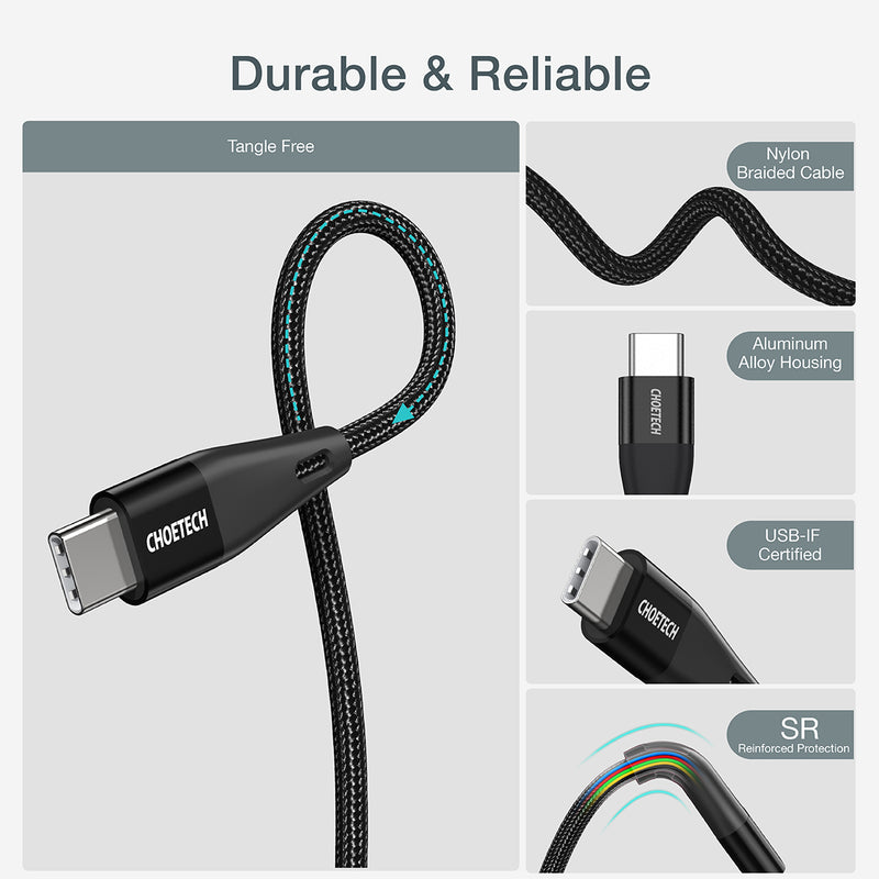 Choetech 60W USB C to USB C Cable 1.20 M ( XCC-1003 ) - smartzonekw