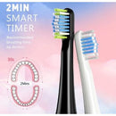 ATMOKO Sonic Duo Electric Toothbrush, Rechargeable with 40000VPM, with 8 Brush Heads-HP42A, Black & Pink - Smartzonekw