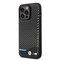 BMW M Collection Magsafe Compatibility PU Carbon Case with Bottom Horizontal Blue Line iPhone 14 Pro Max- Black-smartzonekw