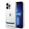 BMW Motorsport Collection PC/TPU IML Case Big Square Transparent and Printed Bottom Logo iPhone 14 Pro - White-smartzonekw