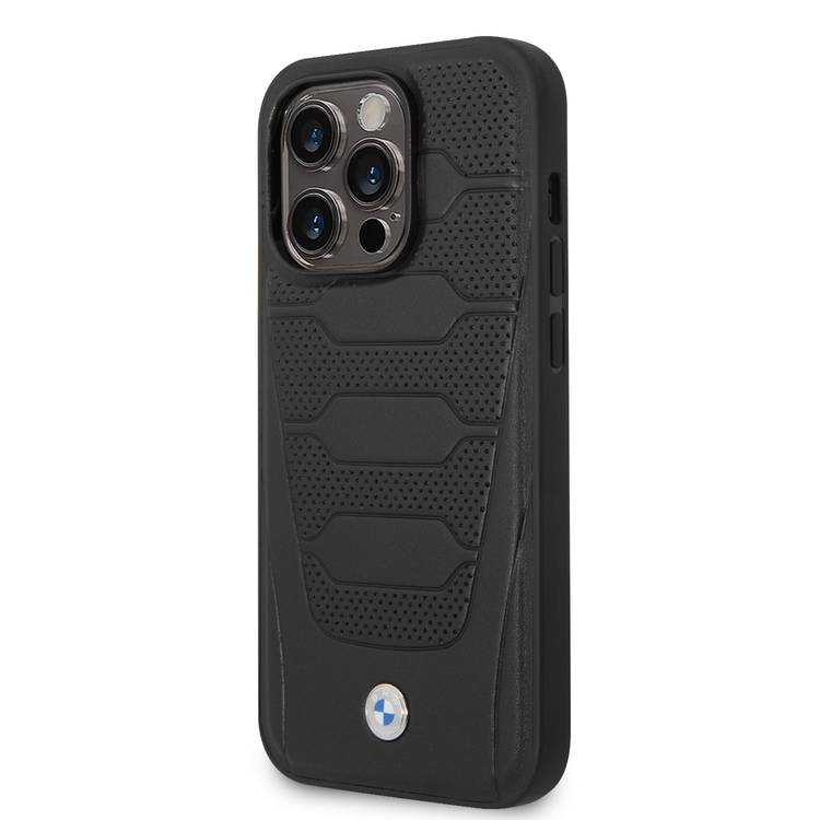 BMW Signature Collection Genuine Leather Case with Perforated Seats Design for iPhone 14 Pro Max-smartzonekw