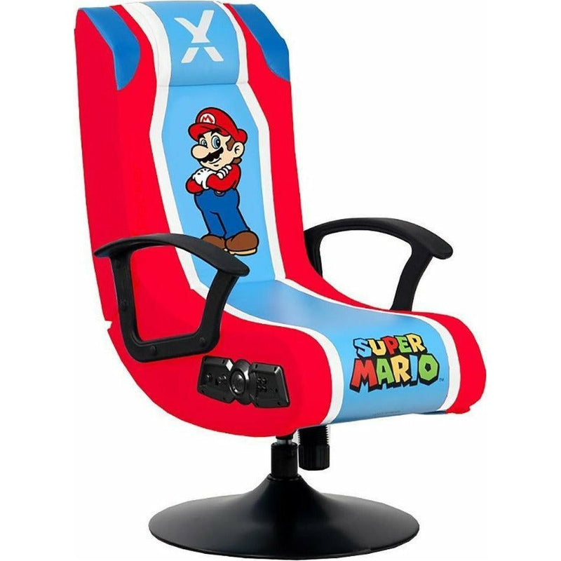 X-Rocker Nintendo Super Mario Pedestal Folding Chair with Built-In 2.1 Audio Gaming Chair-smartzonekw