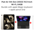 iPad Air 5th Gen (2022) 10.9 Inch Wi-Fi, 64GB + Apple Magic Keyboard Arabic/English + Apple Pencil 2 - Smartzonekw