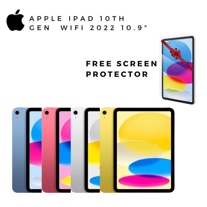 Apple iPad 10th Gen 64GB 10.9-inch WiFi (2022) with Free Screen Protector-smartzonekw